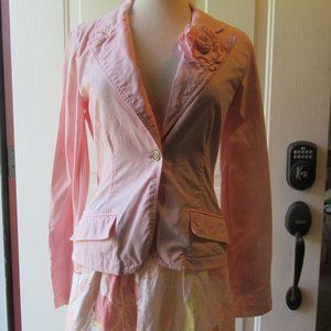 Glinda Pink Vintage Cotton Eivissa Fitted Jacket Size 6